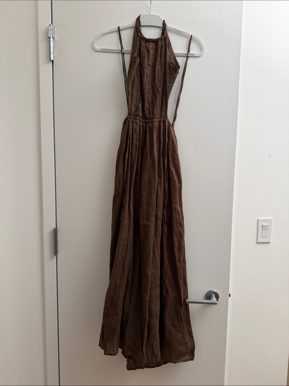 Faithfull the Brand Brown Halter Cutout Maxi Dress - Picture 3 of 4